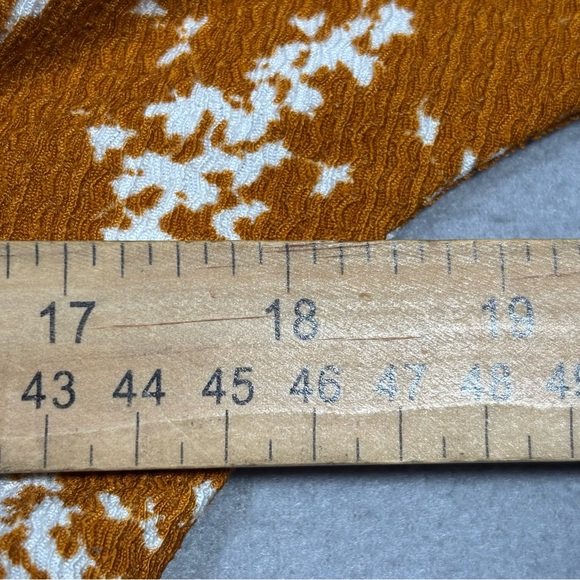 Anthropologie Amber Dolman Blouse Women X-Small Orange Floral Tie-Front Boho - Picture 4 of 12